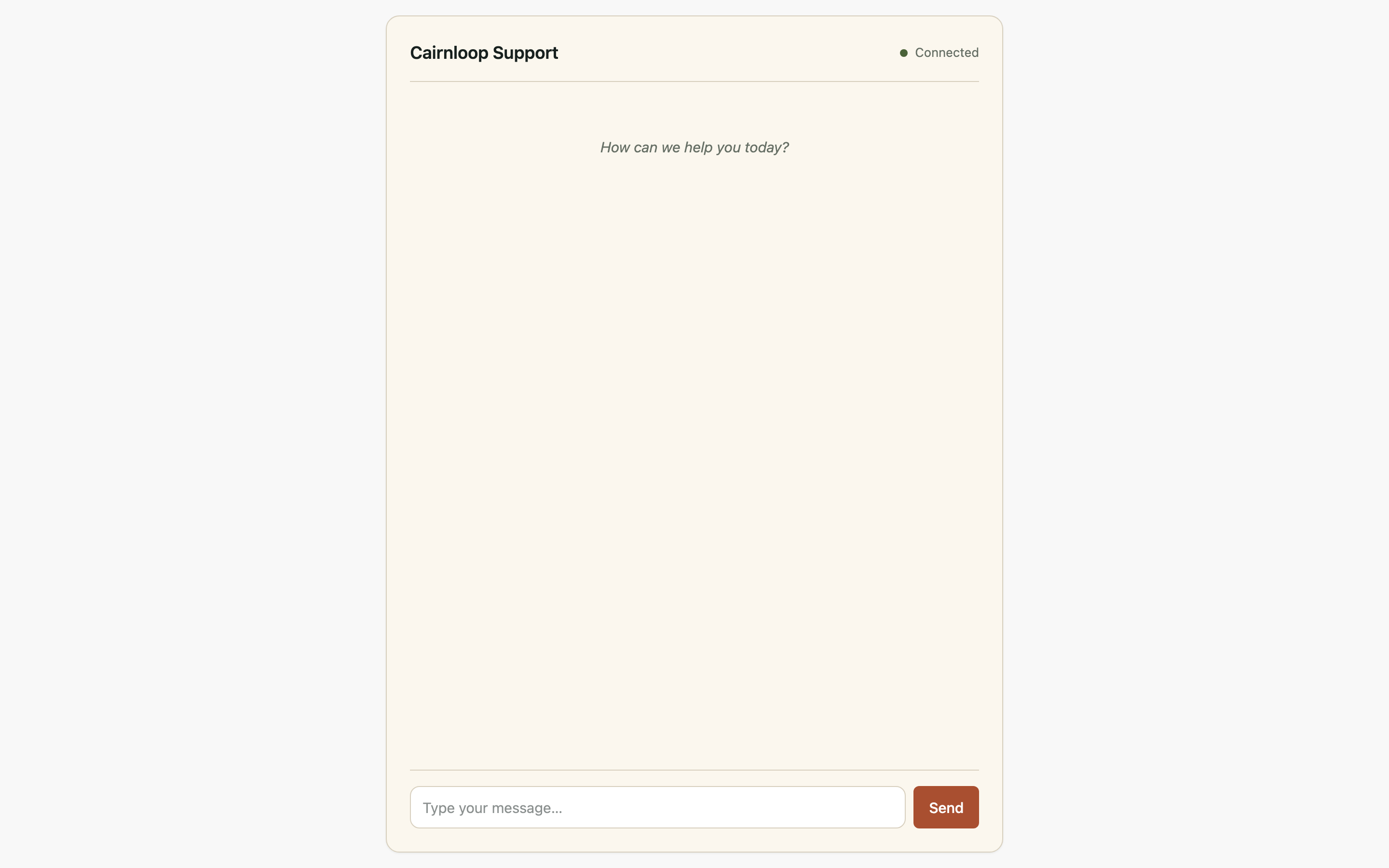The customer-facing chat widget at /chat
